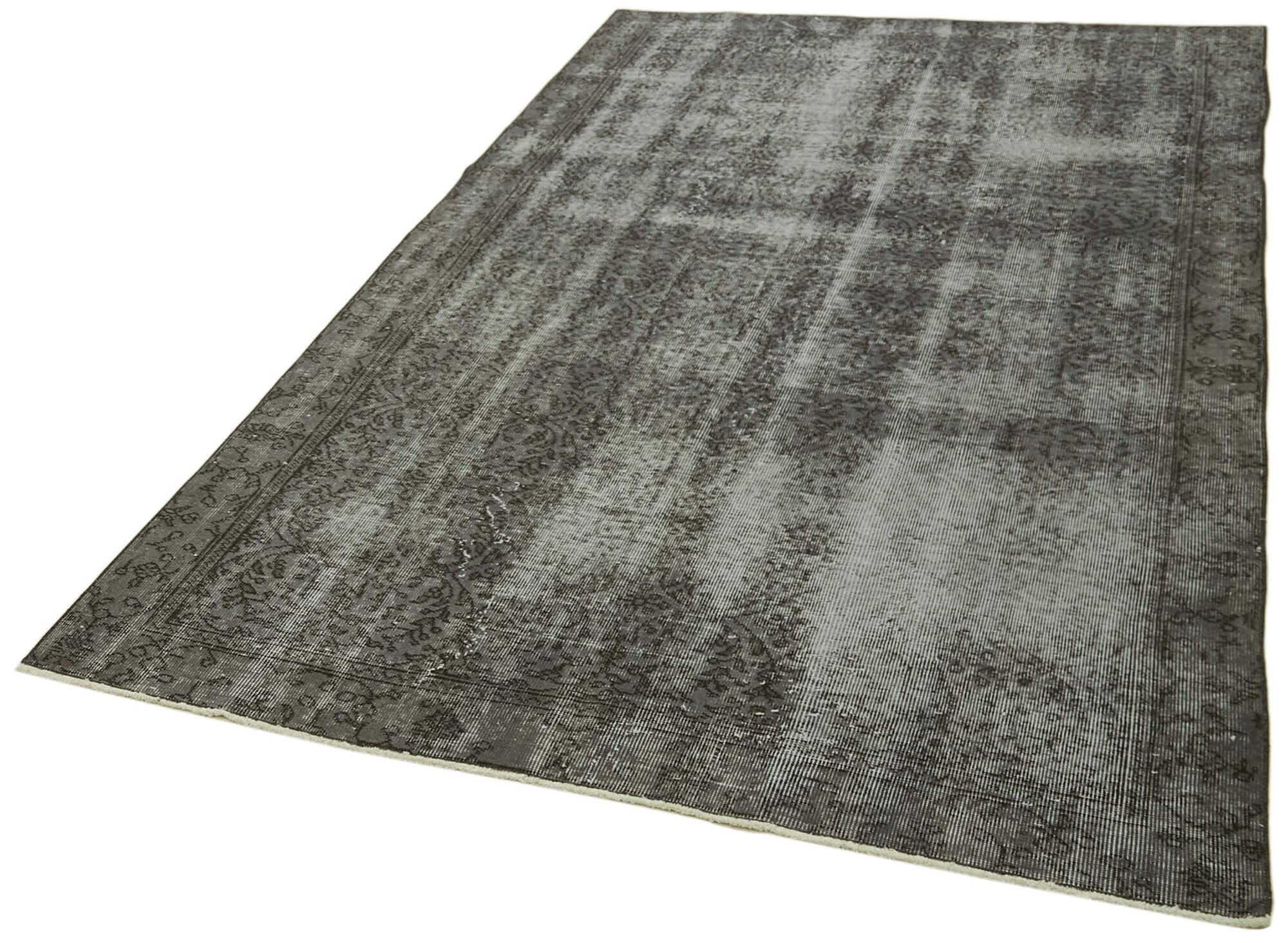 Handmade Vintage Area Rug – Overdyed Wool & Cotton, 4'11'' x 8'3'', Classic Turkish Style