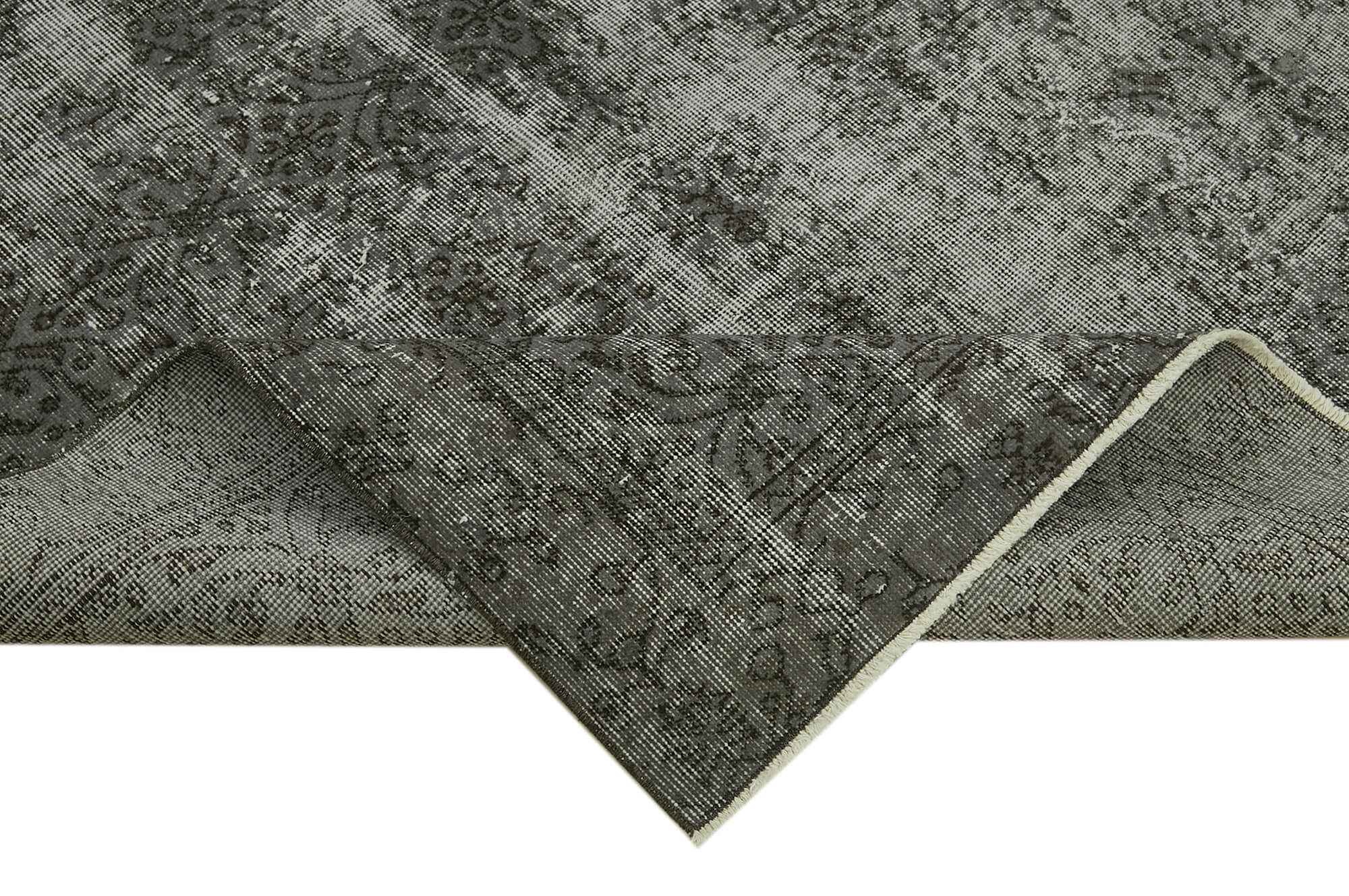 Handmade Vintage Area Rug – Overdyed Wool & Cotton, 4'11'' x 8'3'', Classic Turkish Style