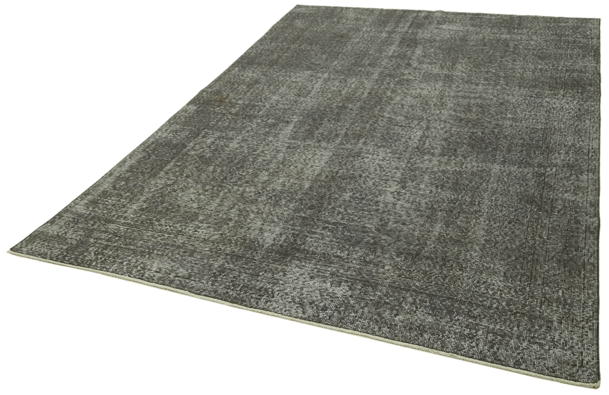 Vintage Wool Area Rug – Handmade Cotton Rug Overdyed Grey Carpet 6'4''x9'8''