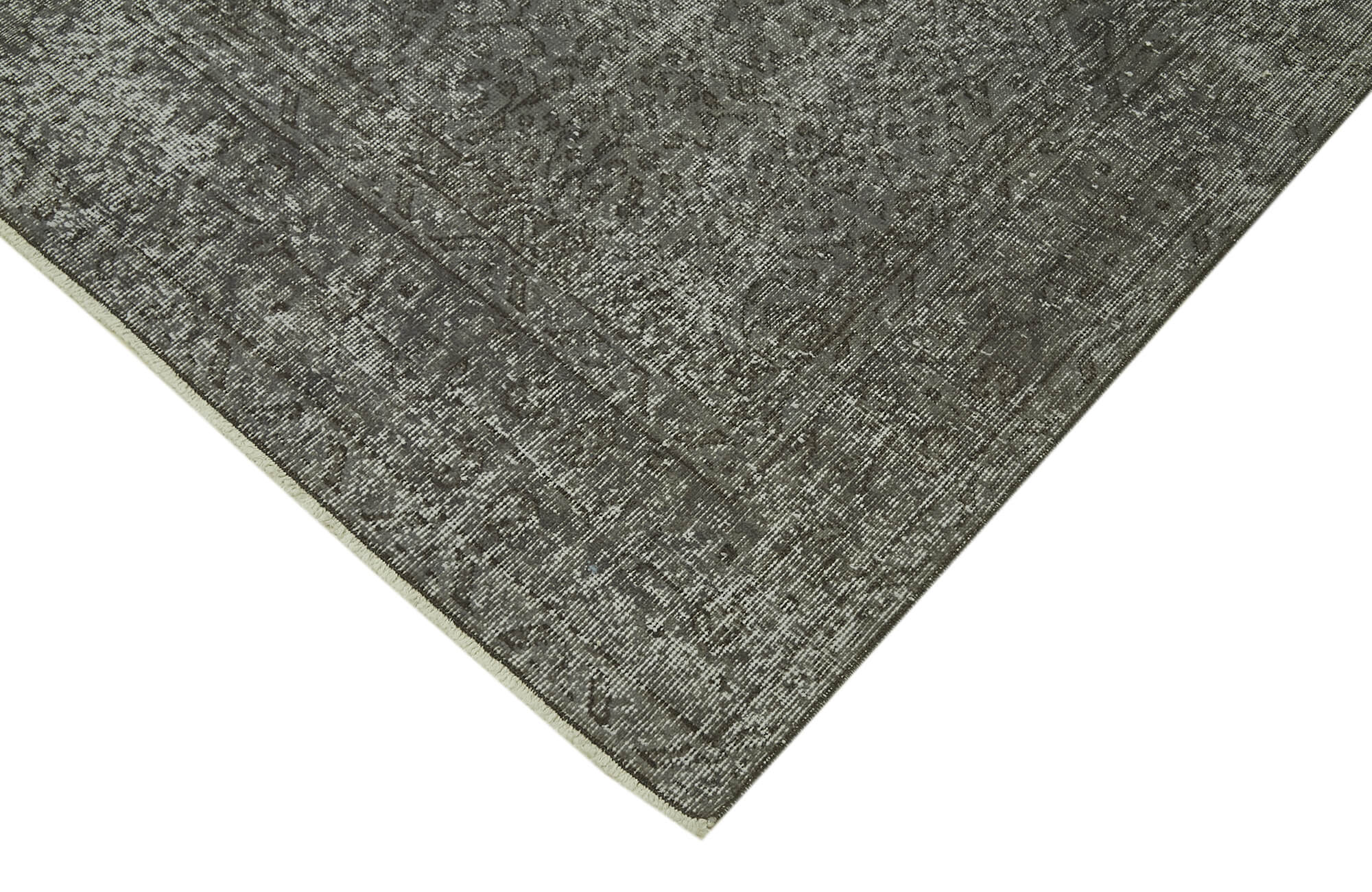 Vintage Wool Area Rug – Handmade Cotton Rug Overdyed Grey Carpet 6'4''x9'8''