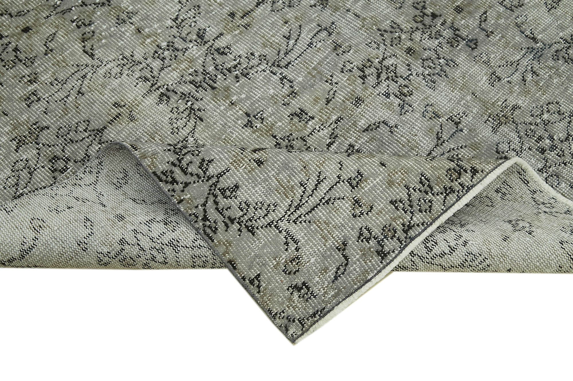 Handmade Vintage Area Rug – Overdyed Wool Rug | Turkish Vintage Carpet 6'4''x9'2''
