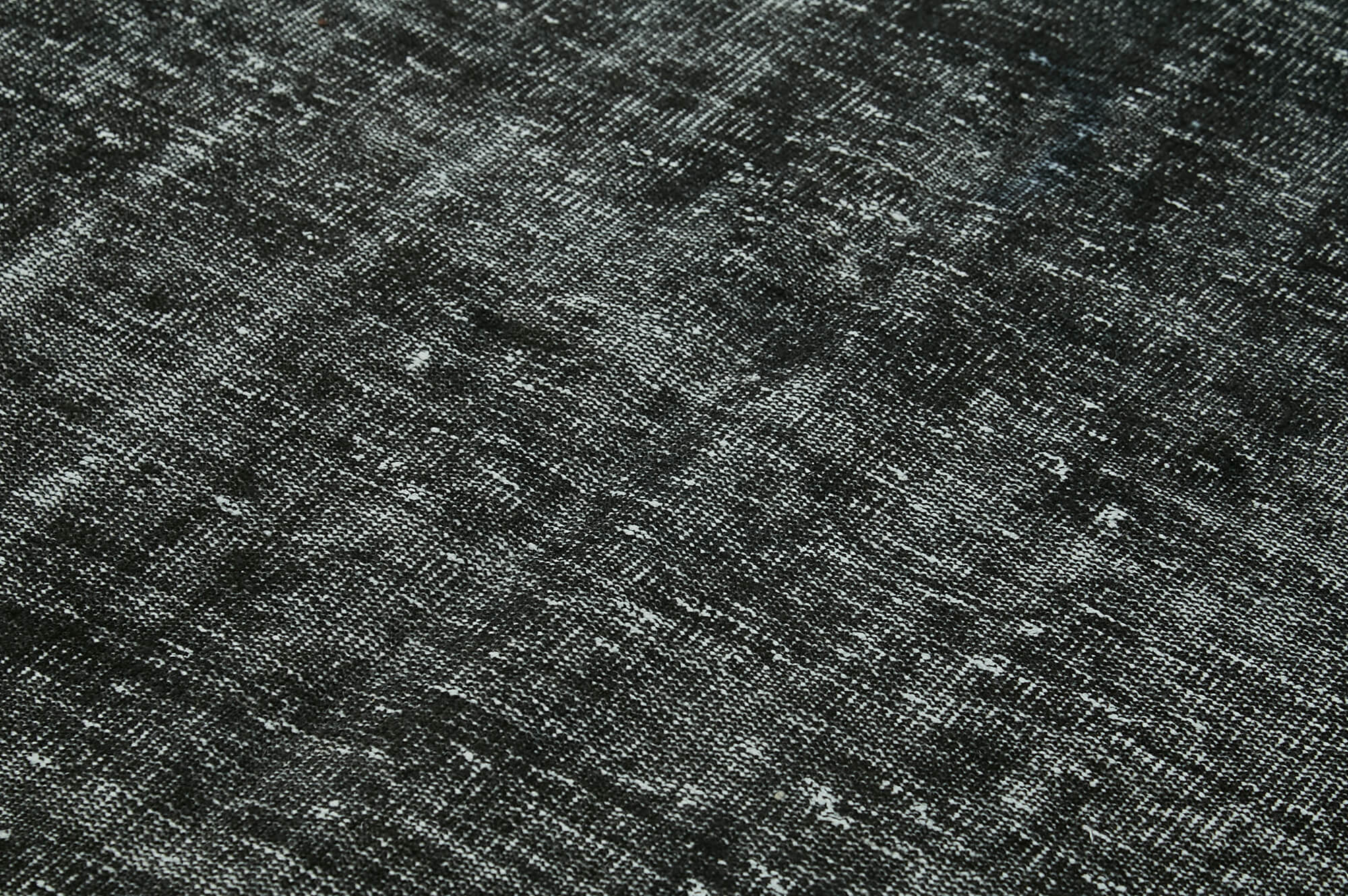 Handmade Vintage Area Rug – Overdyed Black Wool Cotton Carpet 5'4''x9'3''
