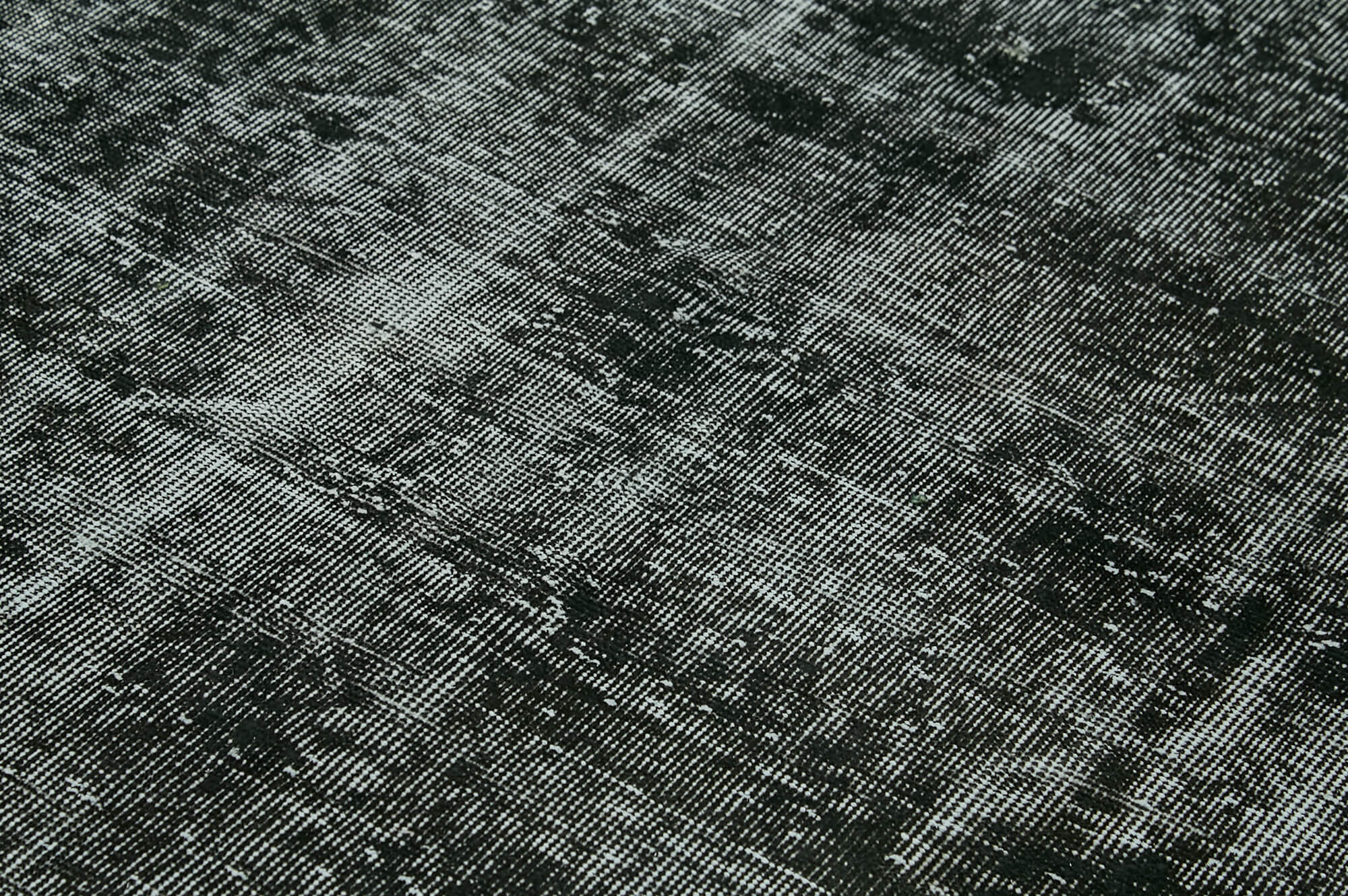 Handmade Vintage Area Rug - Overdyed Black Wool Cotton Rug 5'8'' x 9'1''