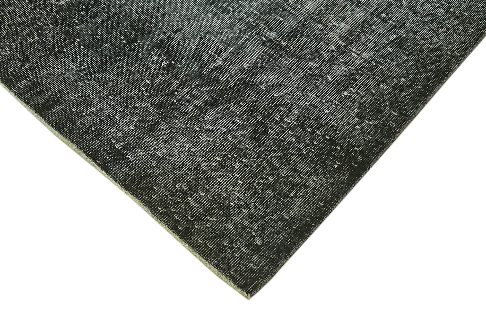 Vintage Handmade Area Rug – Overdyed Black Turkish Cotton Wool Carpet 5'10''x9'2''