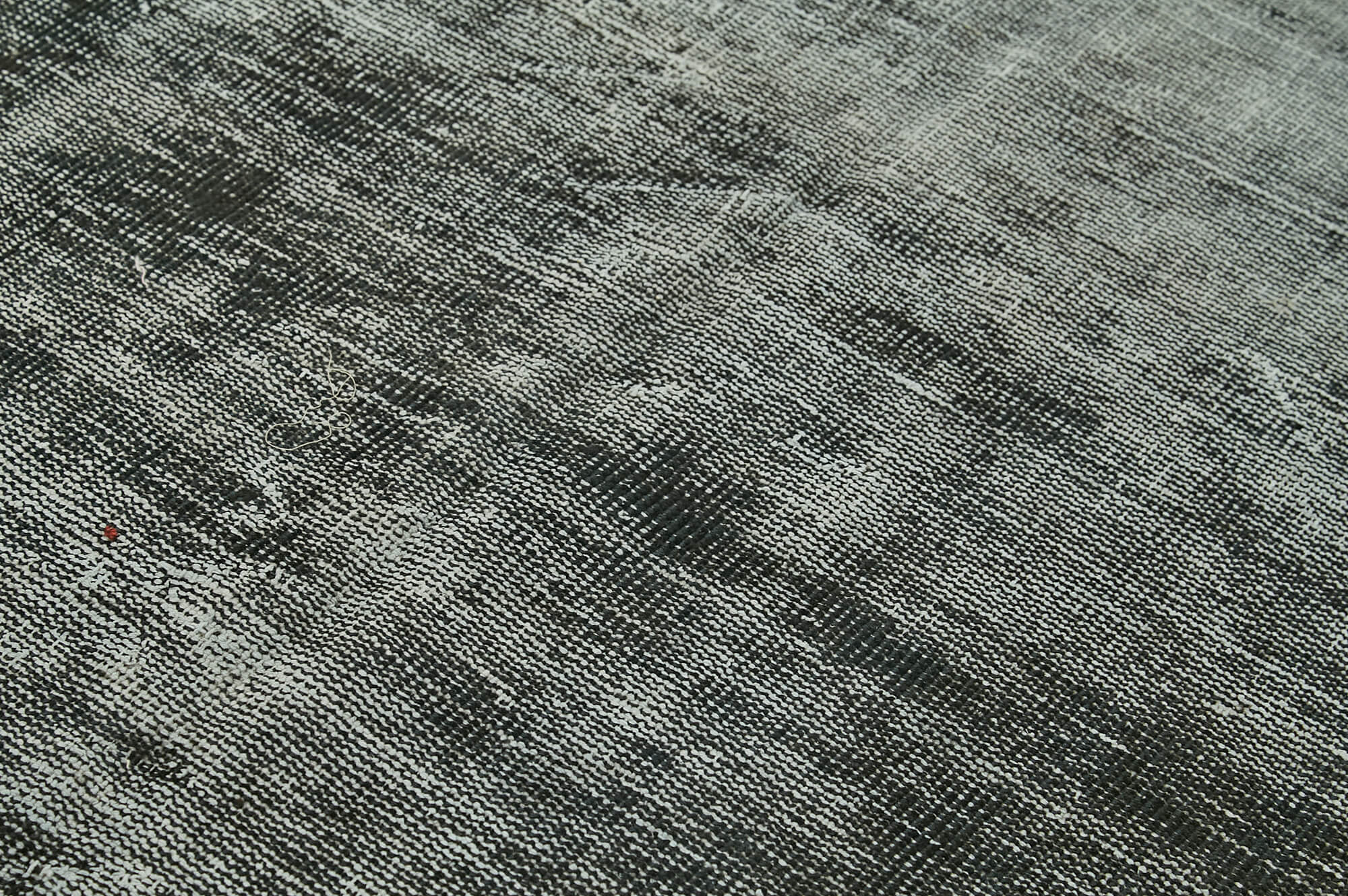 Handmade Area Rug – Overdyed Black Vintage Cotton Wool Rug 4'10'' x 8'5''