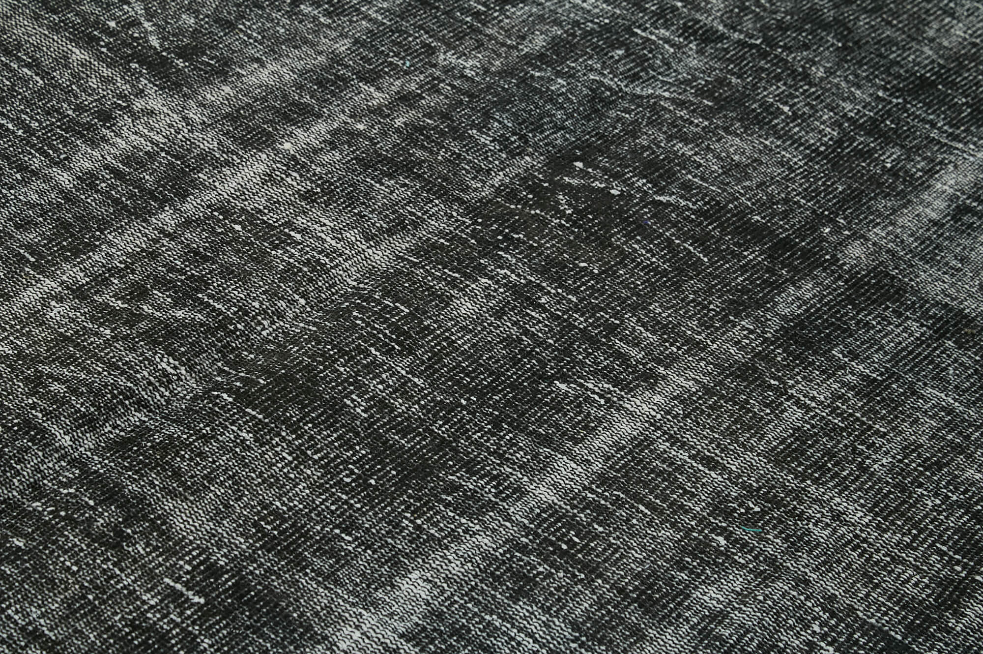 Vintage Handmade Area Rug – Overdyed Black Wool Cotton Blend 6'1''x9'4'' Turkish Carpet