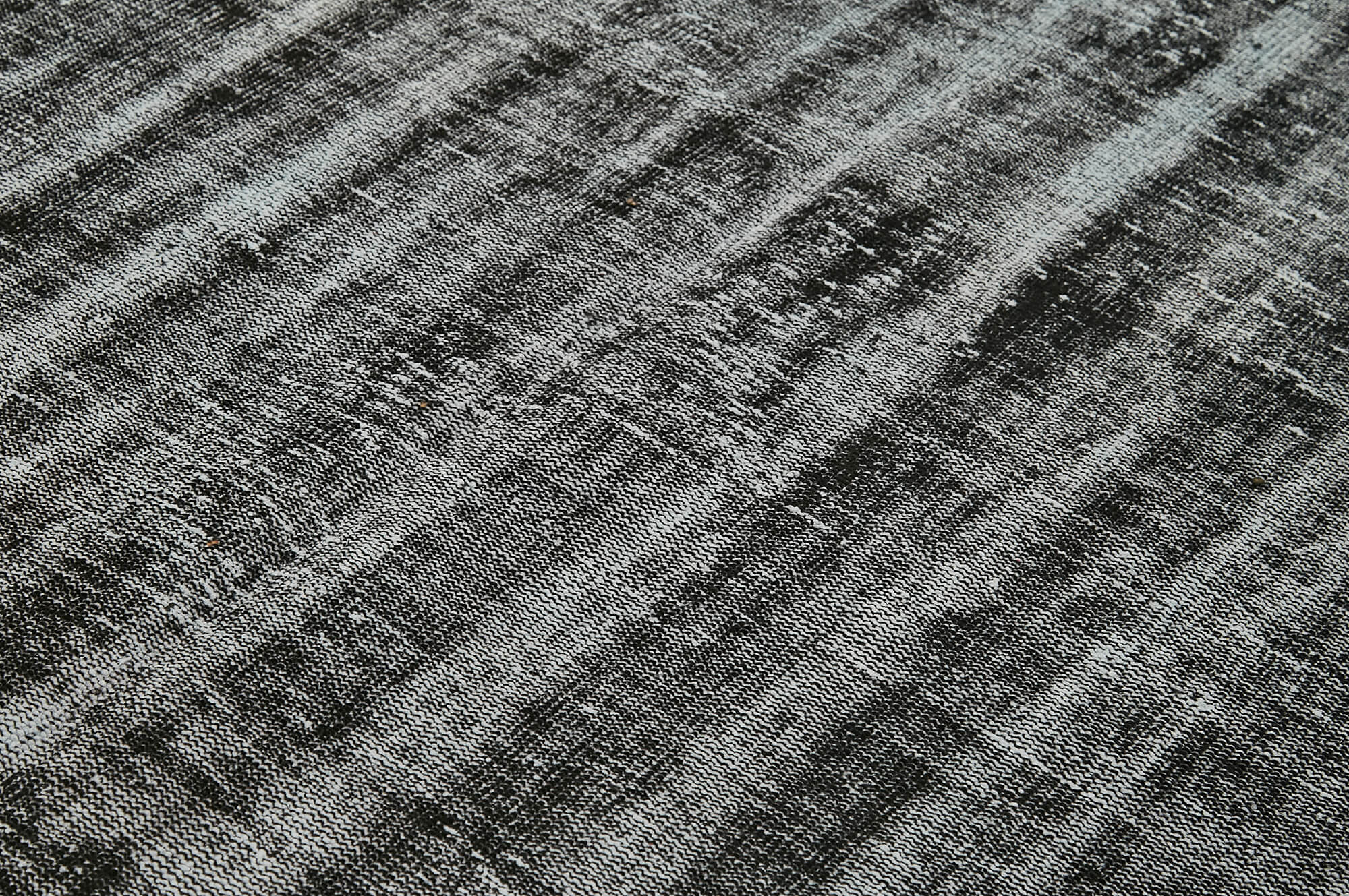 Vintage Handmade Area Rug – Overdyed Black Hand Woven Rug 6'7'' x 9'9'' Cotton Wool