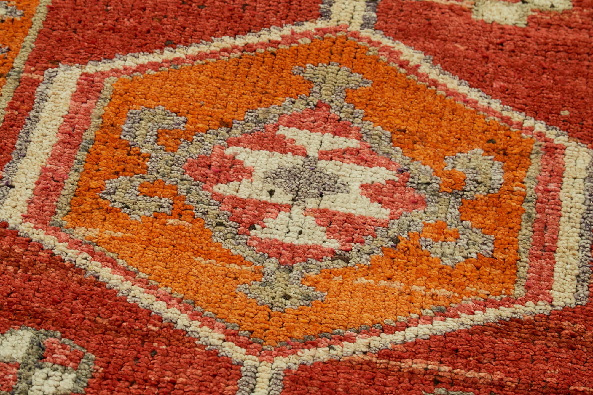 Handmade Vintage Area Rug – Orange Vintage Rug 3'3''x10'8'' | Wool Cotton Carpet
