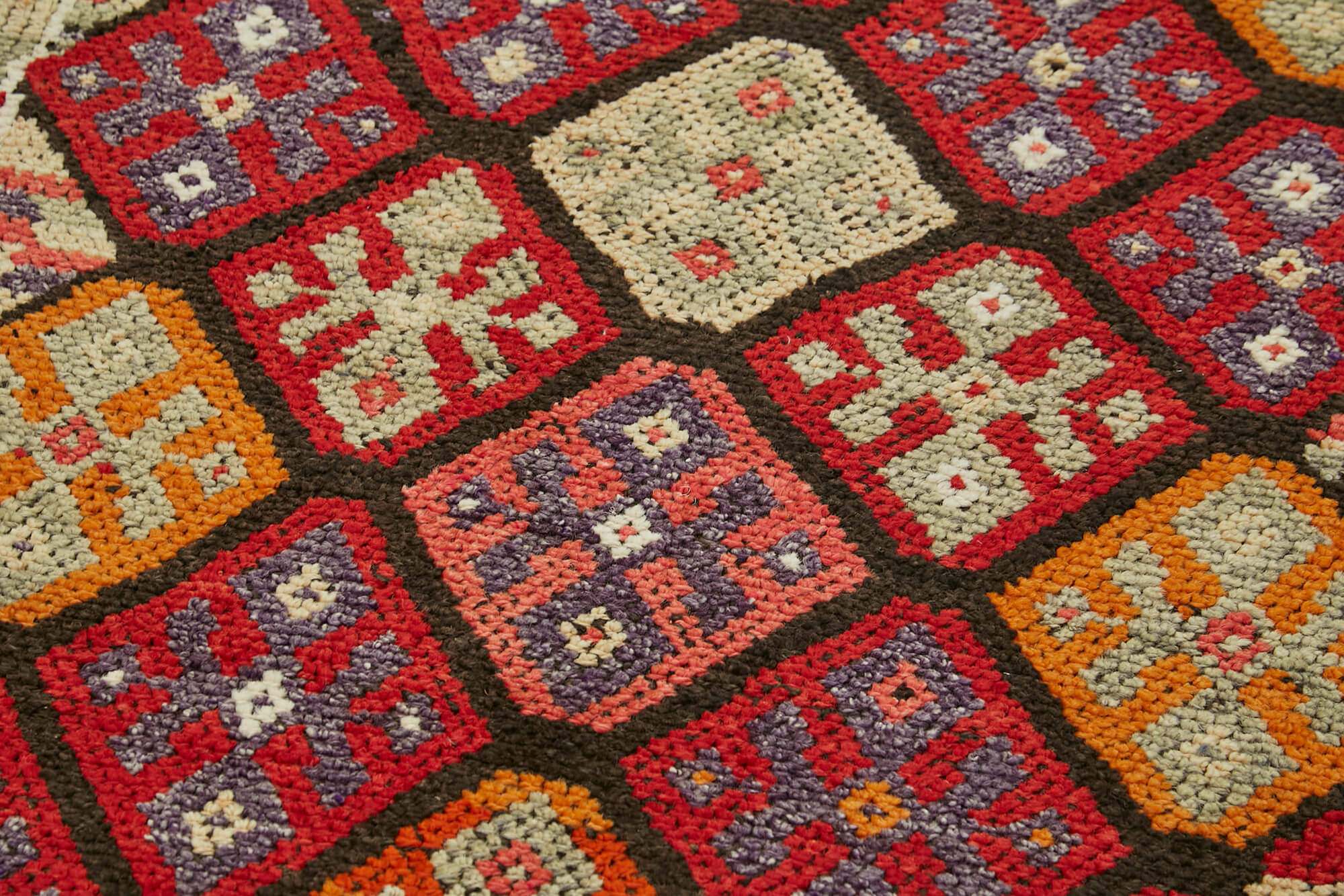 Vintage Herki Rug – Handmade Area Rug | Red Vintage Carpet Runner 2'11''x13'11''