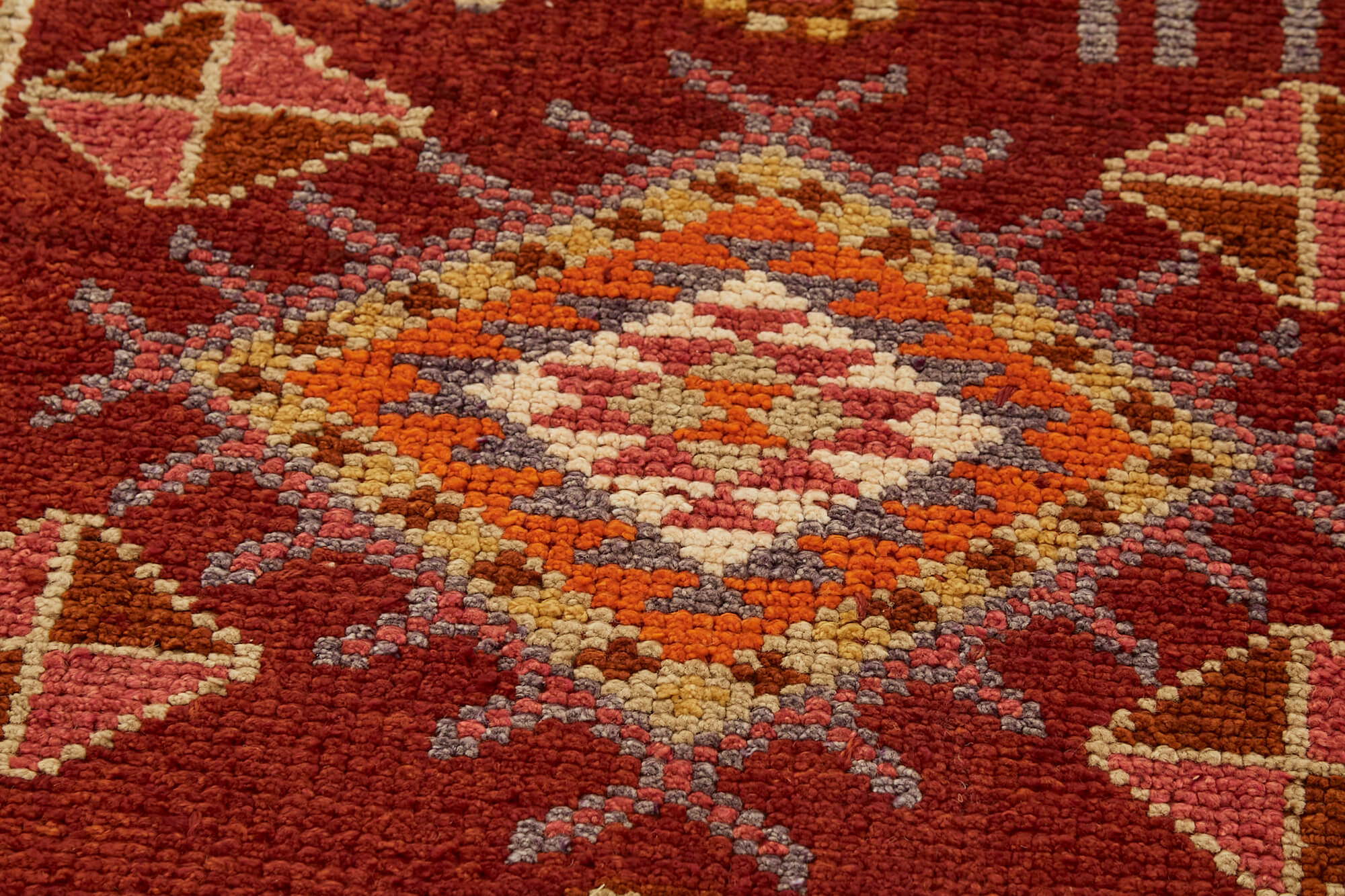 Handmade Vintage Area Rug – Red Turkish Wool Rug, Long Runner, Cotton Base