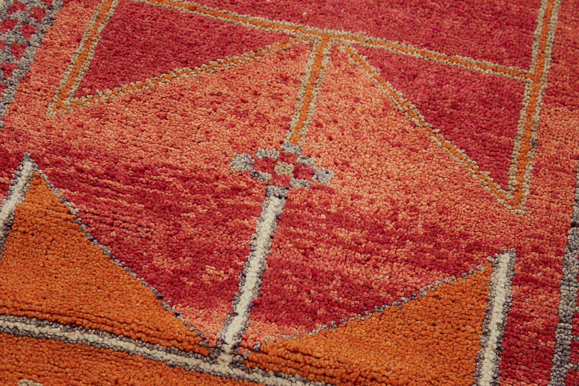 Vintage Handmade Area Rug – Hand Knotted Turkish Vintage Carpet, Orange Cotton Wool Blend 3'1''x10'4''