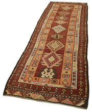 Handmade Wool Area Rug – Vintage Cotton Rug 3'0'' x 13'3'' | Turkish Hand Knotted Carpet