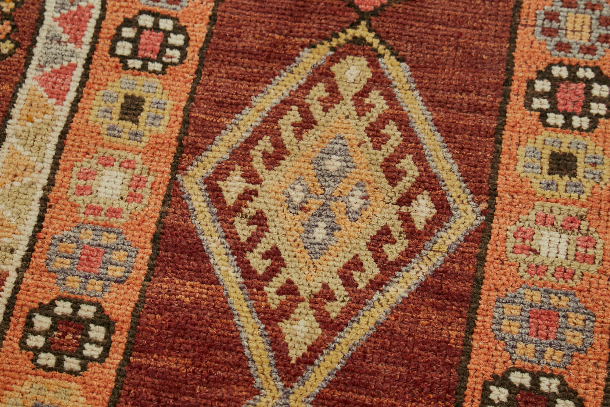 Handmade Wool Area Rug – Vintage Cotton Rug 3'0'' x 13'3'' | Turkish Hand Knotted Carpet