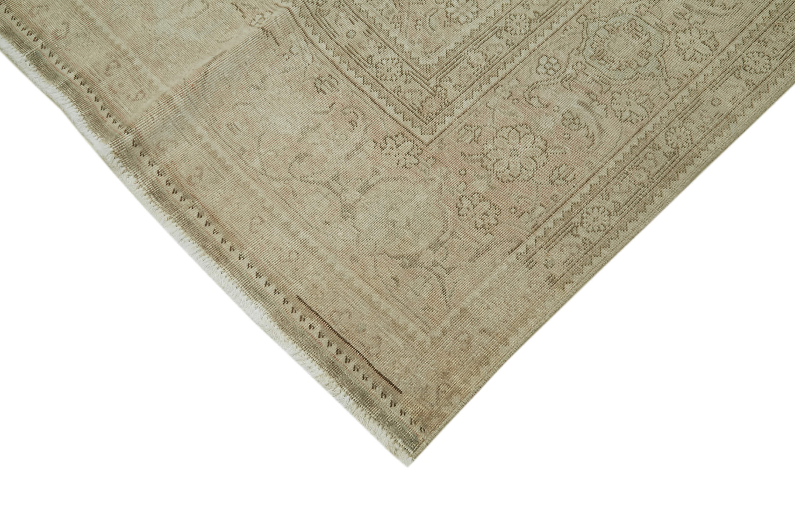 Handmade Wool Area Rug – Persian Classic Beige Vintage Handwoven Carpet 9'6"x12'9"
