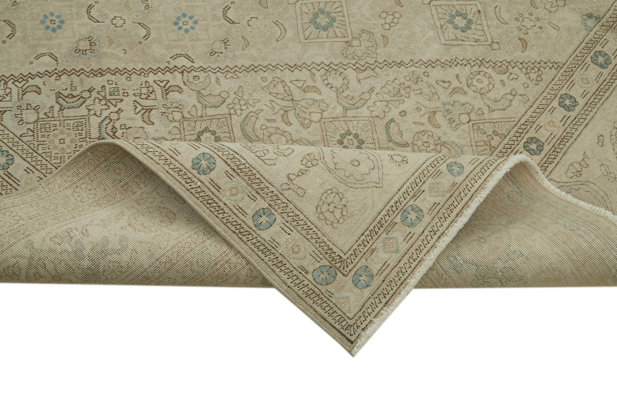 Handmade Wool Area Rug – Persian Classic Cotton Rug | Vintage Handwoven Carpet 8'6''x11'7''