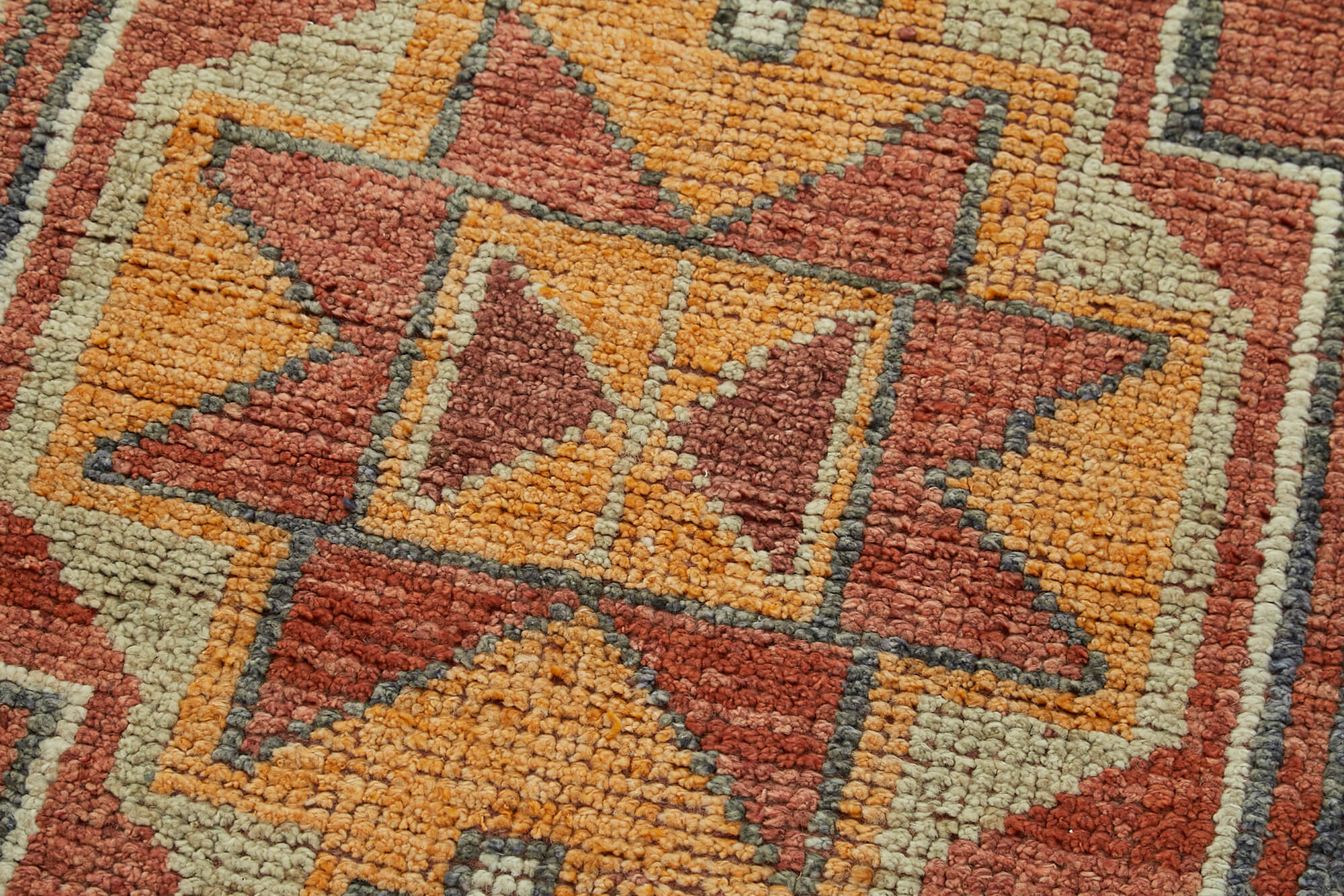 Handmade Vintage Area Rug - Orange Vintage Carpet 3x11, Durable Wool Carpet