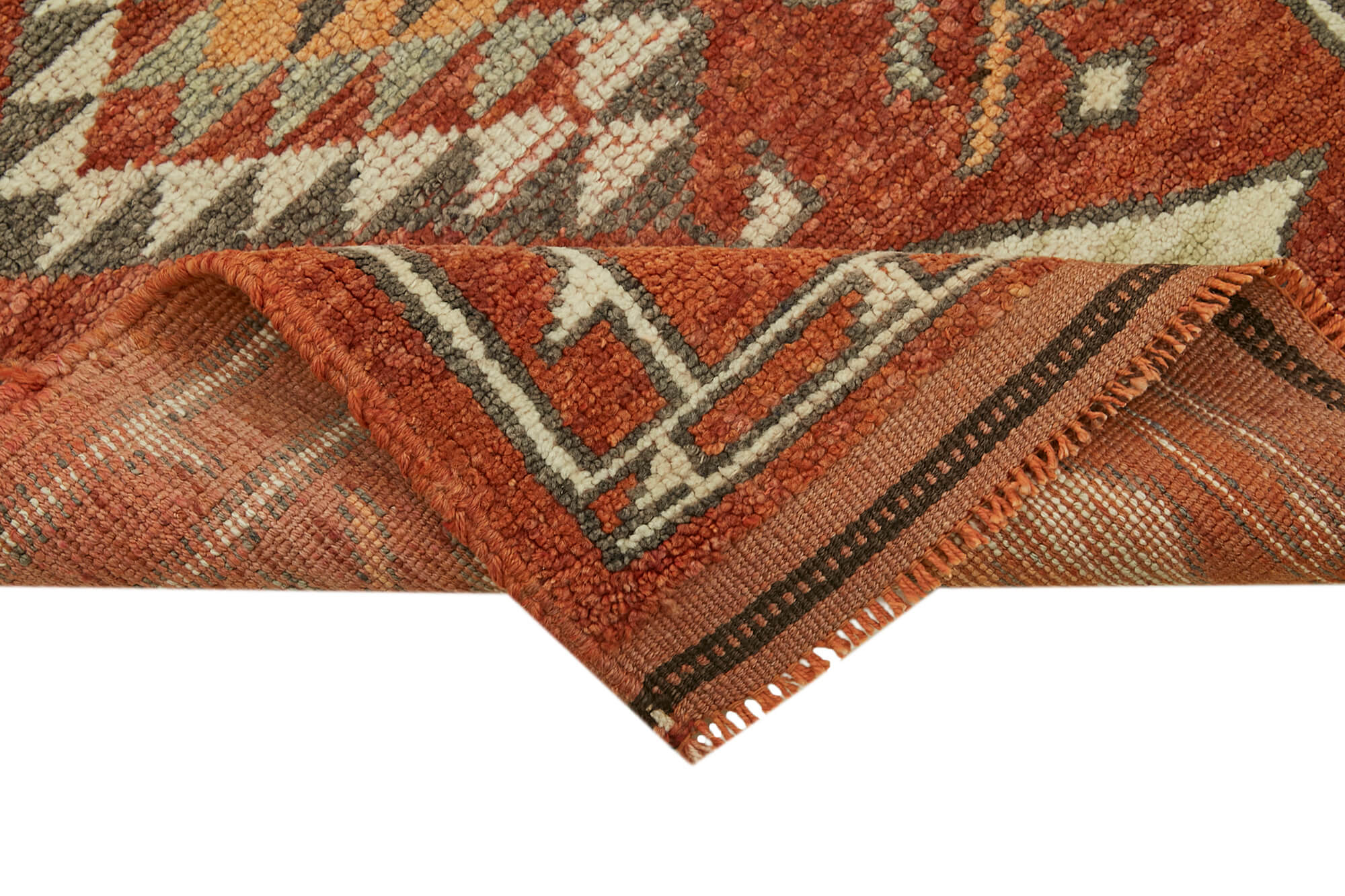 Handmade Wool Area Rug | Turkish Vintage Rug With Durable Cotton Weave 2'11''x12'0''