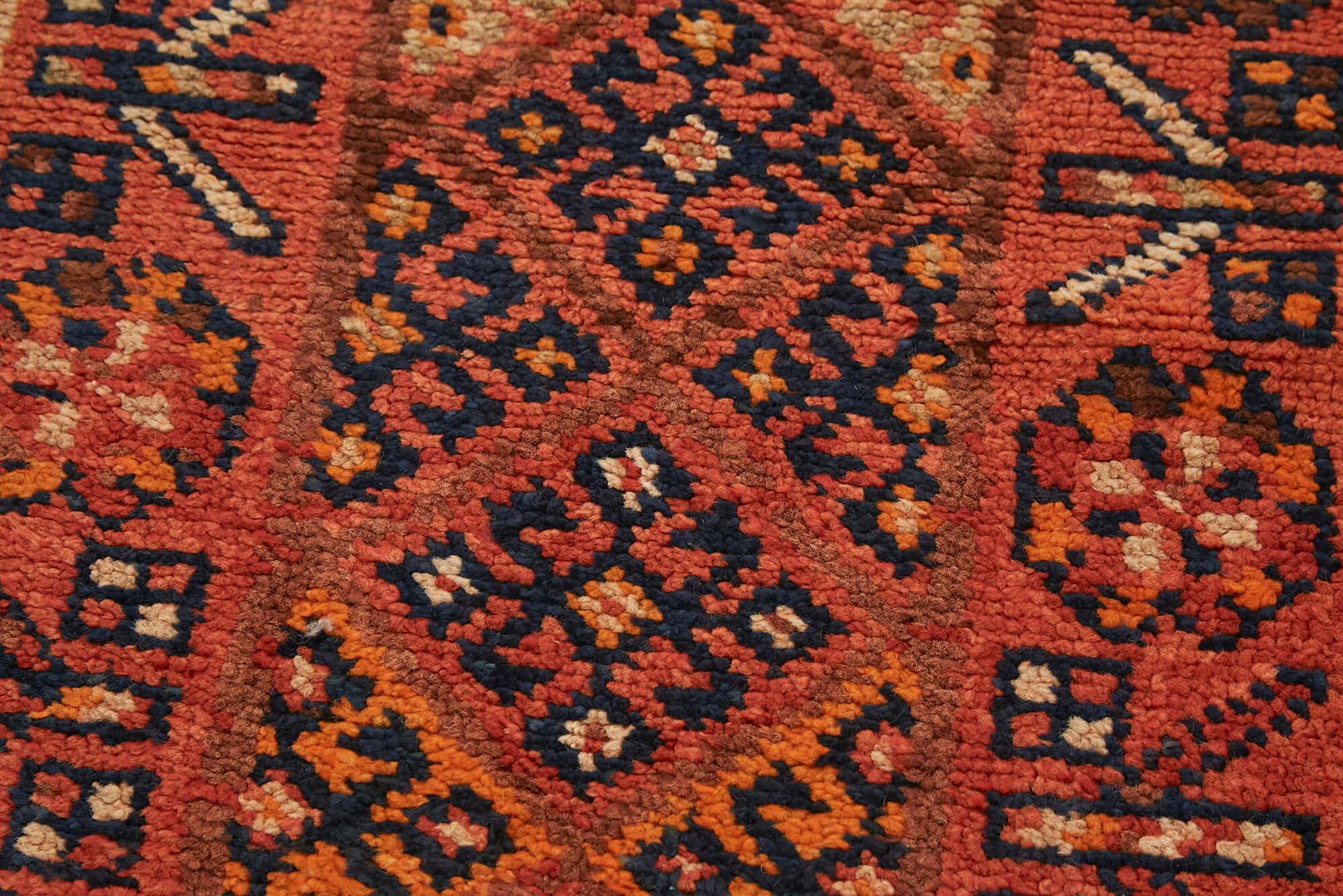 Handmade Wool Area Rug – Vintage Cotton Rug Red Runner 2'11''x11'11''