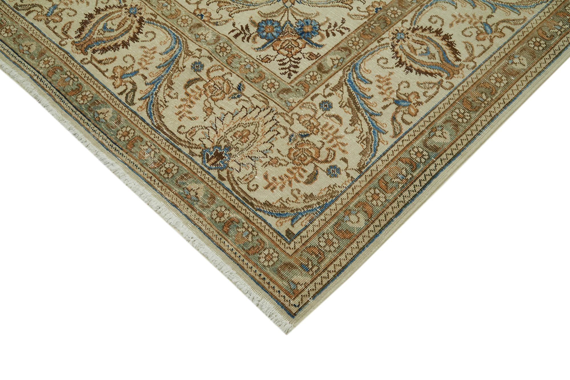 Handmade Wool Area Rug – Persian Vintage Hand Woven Classic Beige Carpet 9'6''x12'5''