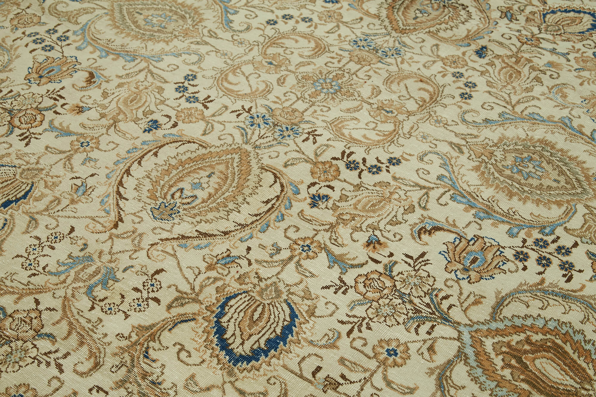 Handmade Wool Area Rug – Persian Vintage Hand Woven Classic Beige Carpet 9'6''x12'5''