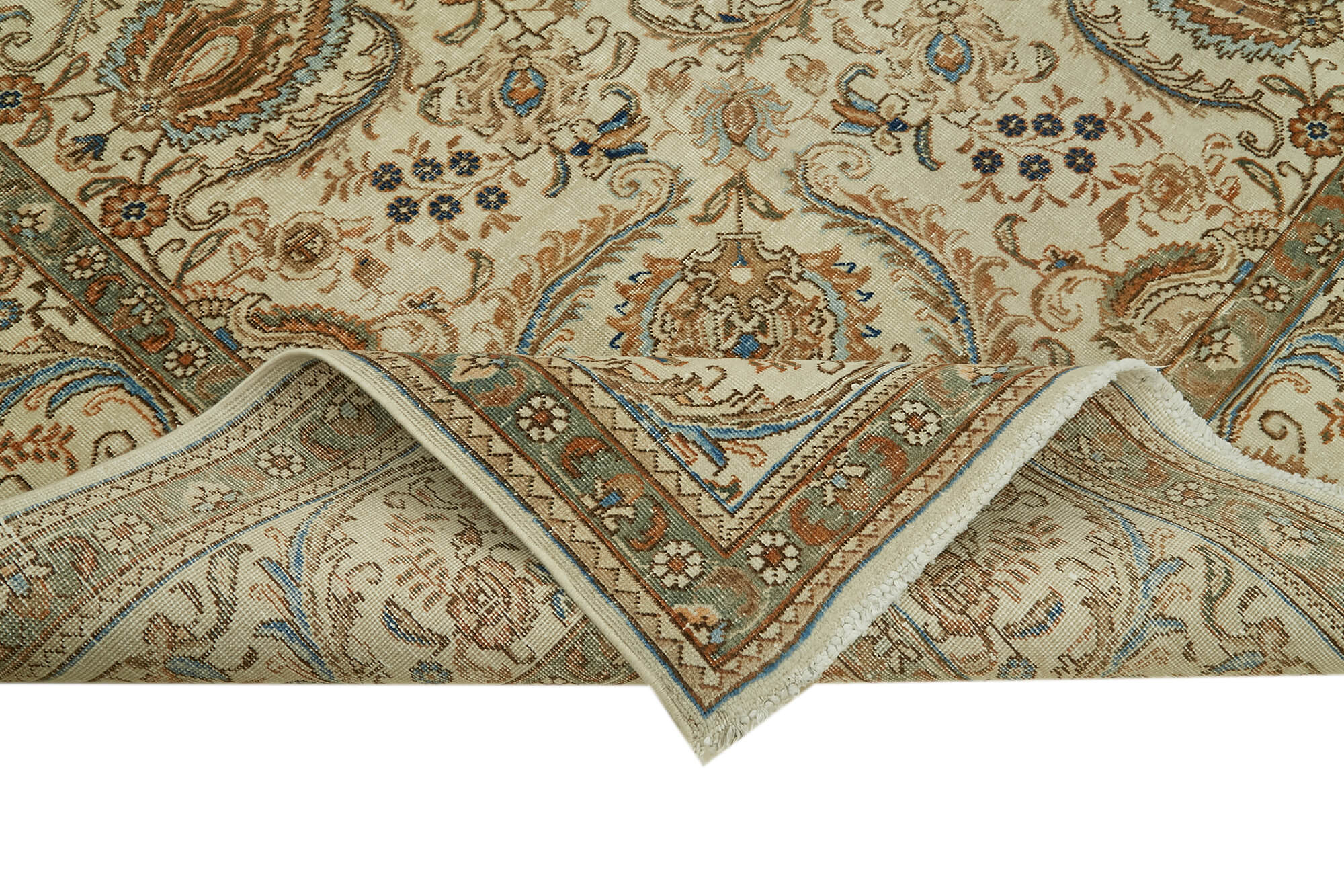 Handmade Wool Area Rug – Persian Vintage Hand Woven Classic Beige Carpet 9'6''x12'5''