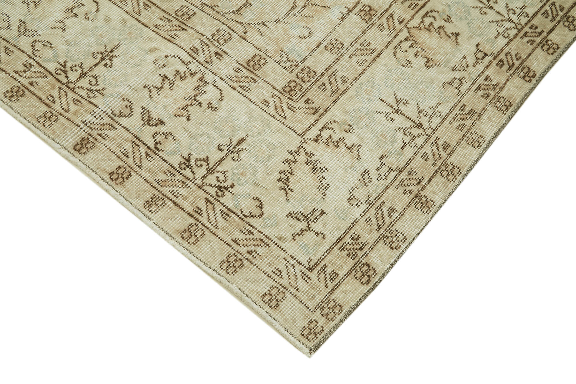 Vintage Wool Area Rug – Durable Cotton Weave, Soft Wool Carpet, Antique Style Rug for Living Room 6'9''x10'5''