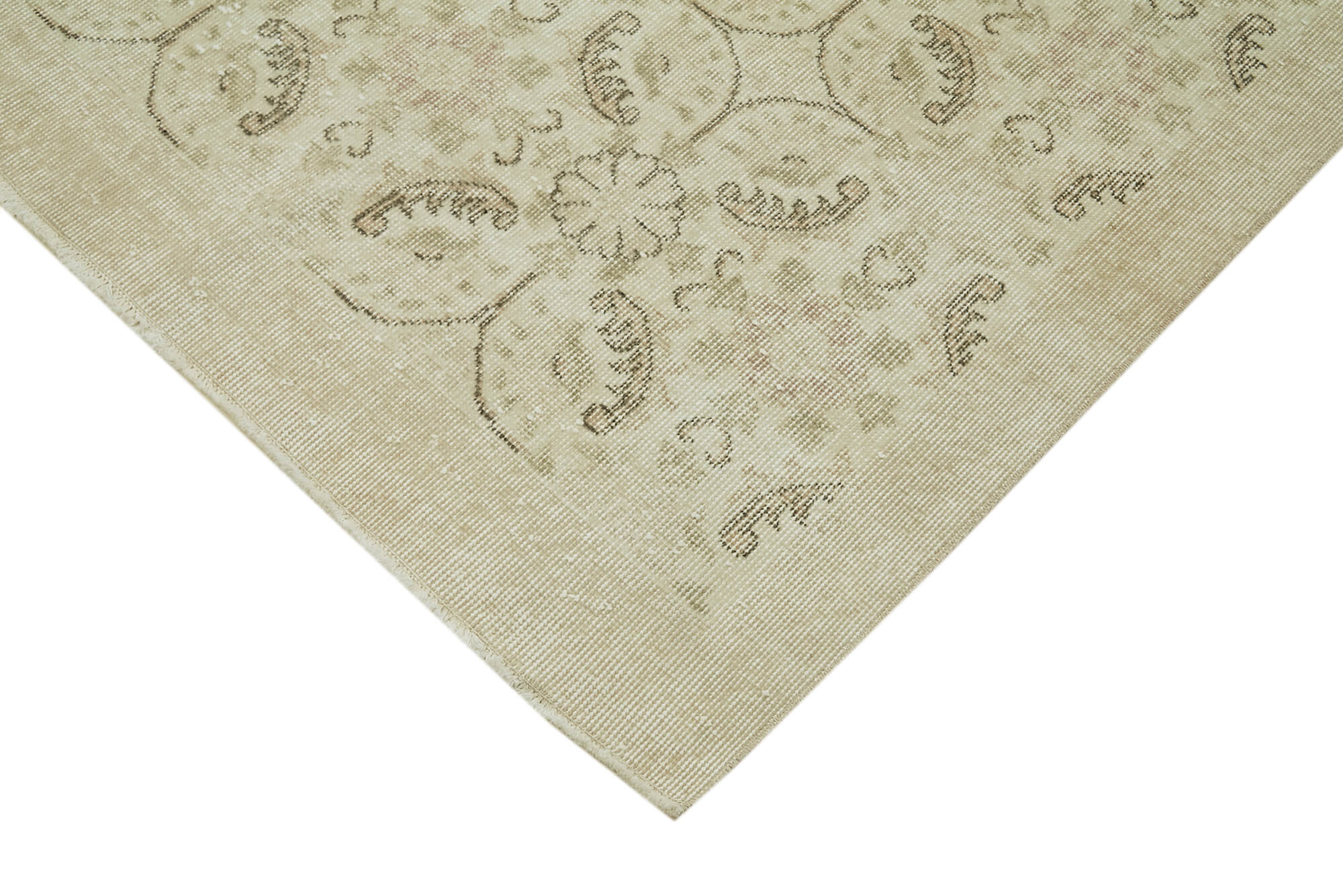 Handmade Wool Area Rug - Vintage Cotton Rug Beige 6'10''x10'8'' Turkish Wool Carpet