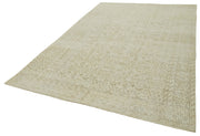 Handmade Wool Area Rug – Vintage Cotton Rug, Neutral Beige Carpet 6'5''x9'9''