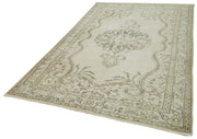 Handmade Wool Area Rug - Vintage Cotton Rug Beige 5'7''x8'10'' Durable Soft Texture