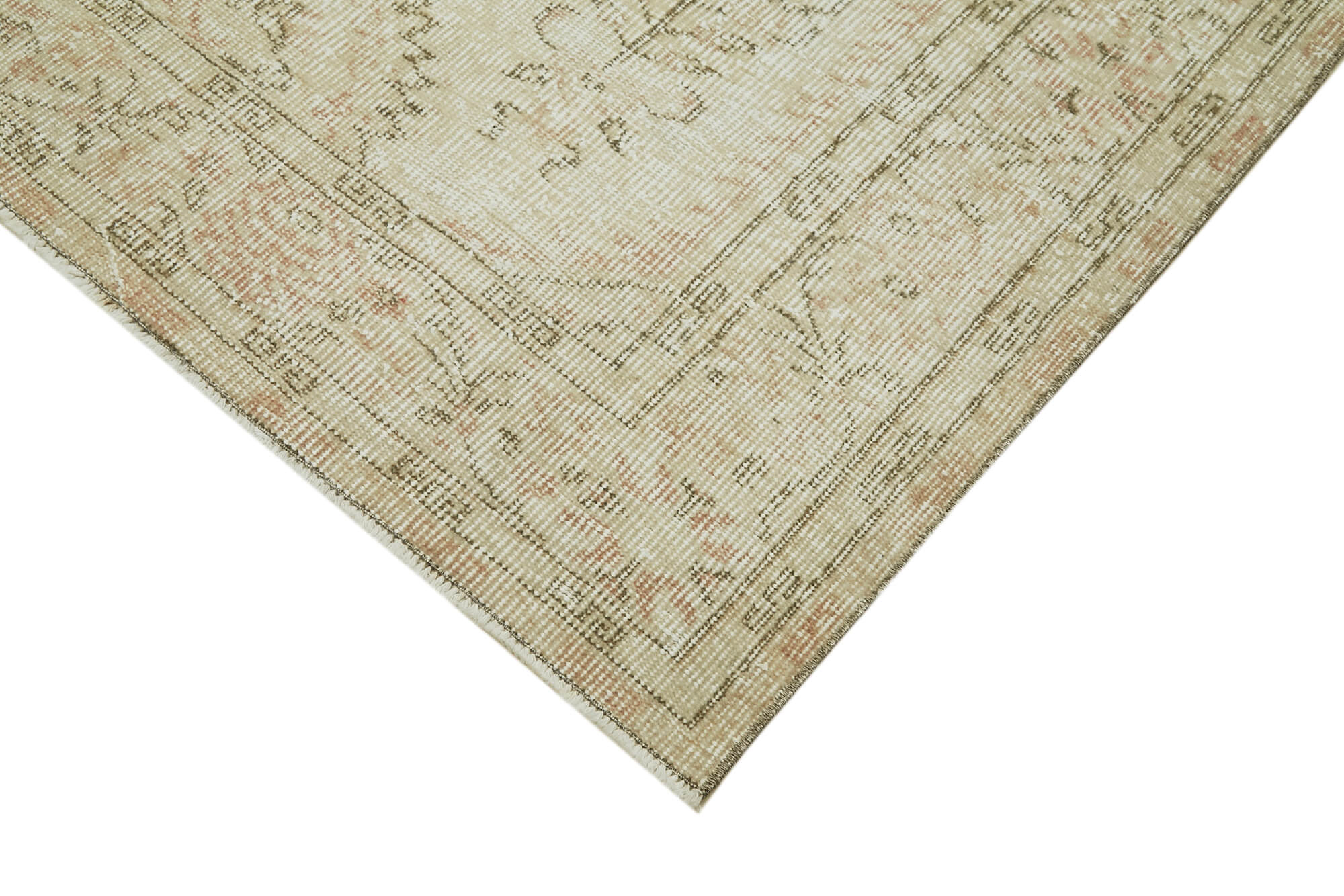 Handmade Wool Area Rug - Vintage Beige Cotton Wool Rug 5'9'' x 8'10'' | Turkish Knotted Carpet