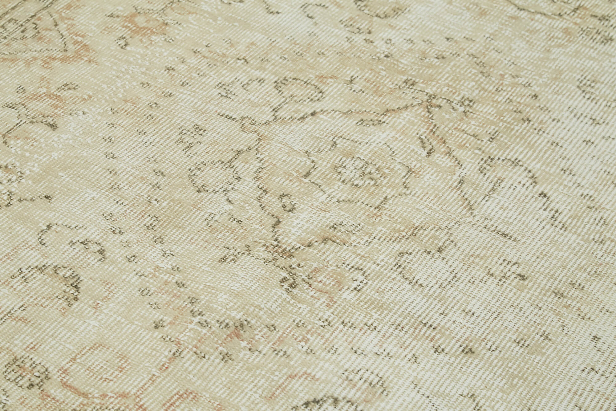 Handmade Wool Area Rug - Vintage Beige Cotton Wool Rug 5'9'' x 8'10'' | Turkish Knotted Carpet