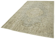 Handmade Wool Area Rug - Vintage Cotton Rug 5'8''x8'10'' | Beige Natural Fiber Carpet