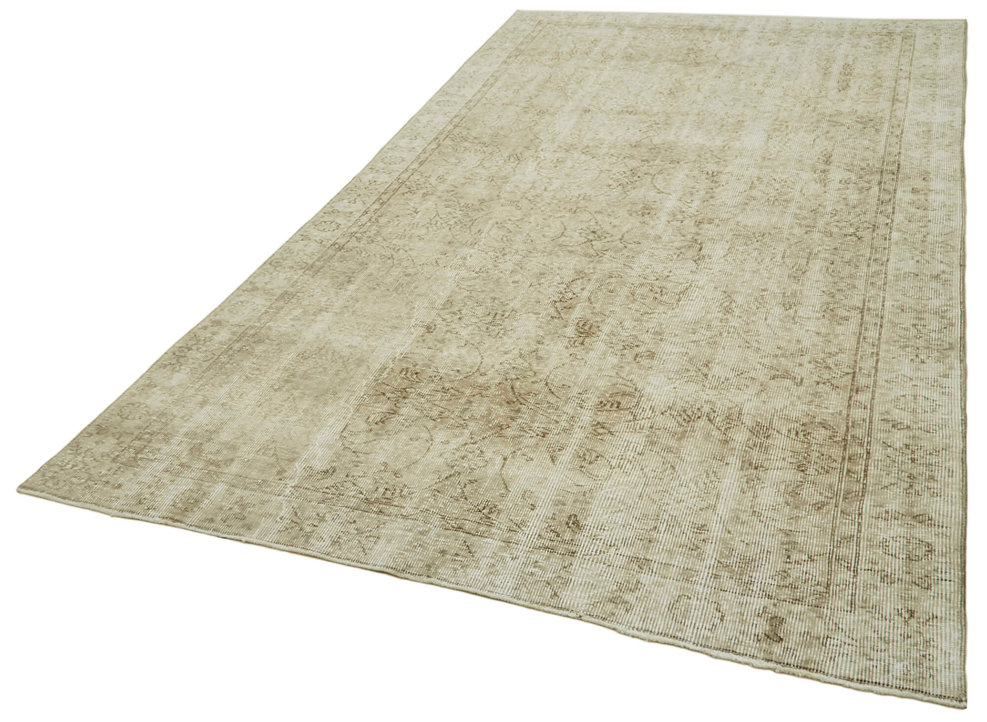 Vintage Wool Area Rug – Handmade Cotton Rug | Beige Vintage Carpet 5x9