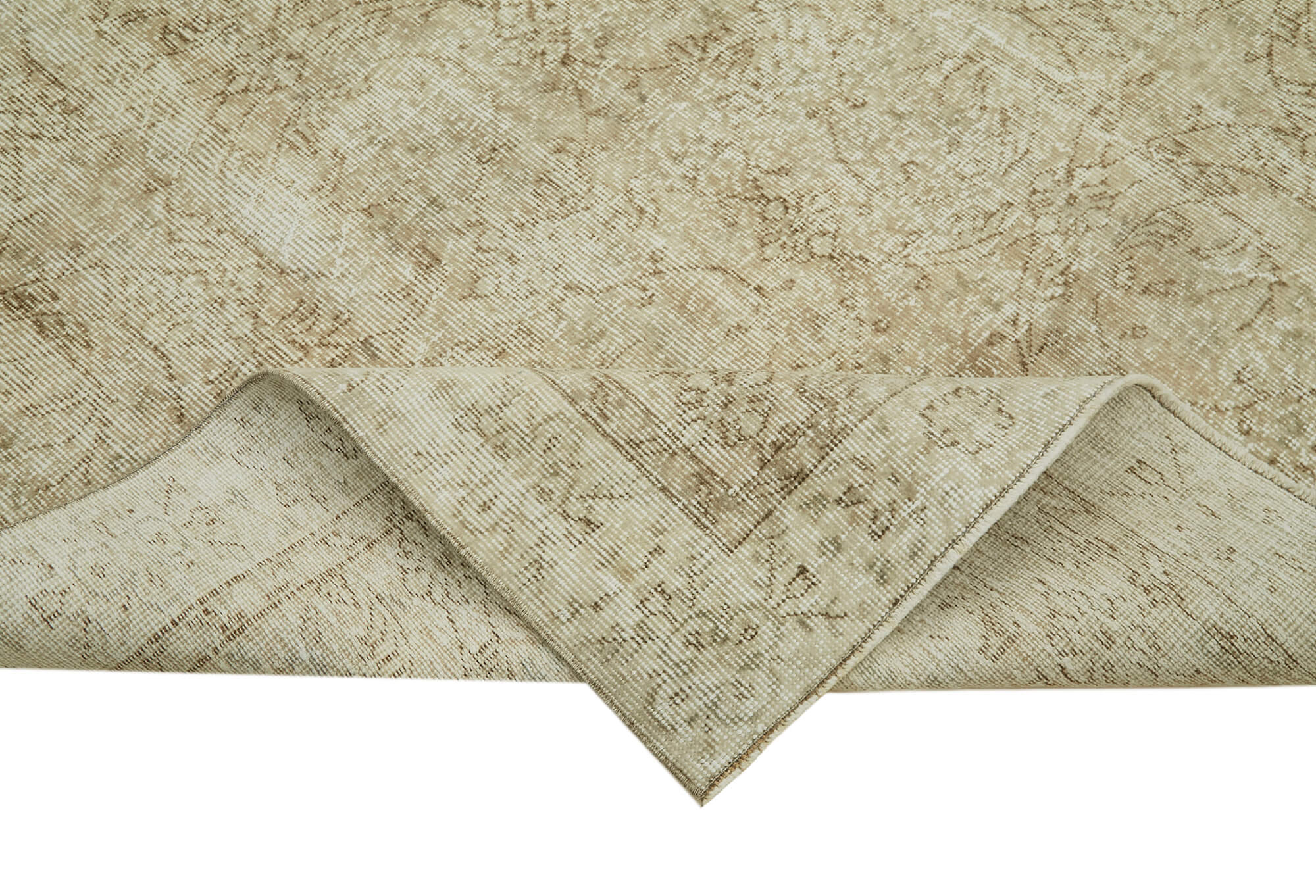 Vintage Wool Area Rug – Handmade Cotton Rug | Beige Vintage Carpet 5x9