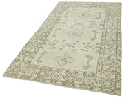 Handmade Wool Area Rug – Vintage Cotton Rug Beige Wool Carpet 4'3''x7'8''