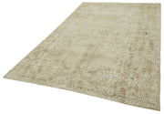 Handmade Wool Area Rug – Vintage Cotton Rug 6'0''x10'1'' | Neutral Beige, Durable Cotton Weave
