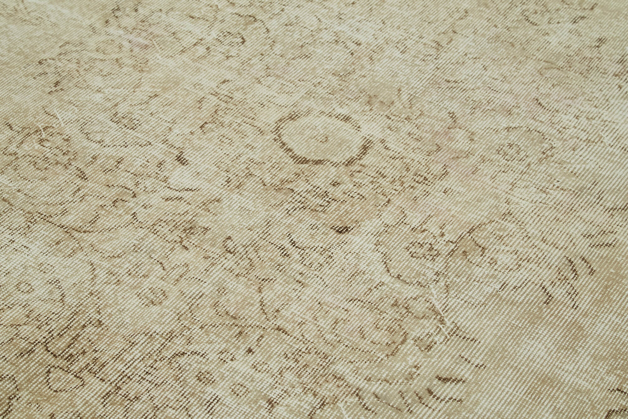 Handmade Wool Area Rug – Vintage Cotton Rug 6'0''x10'1'' | Neutral Beige, Durable Cotton Weave