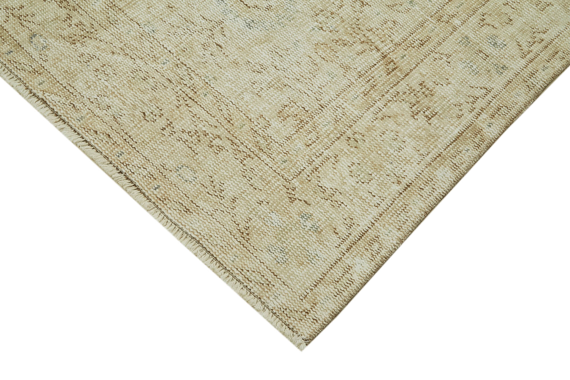 Vintage Cotton Wool Rug – Handmade Area Rug 6'0'' x 9'7'' Beige Woven Carpet