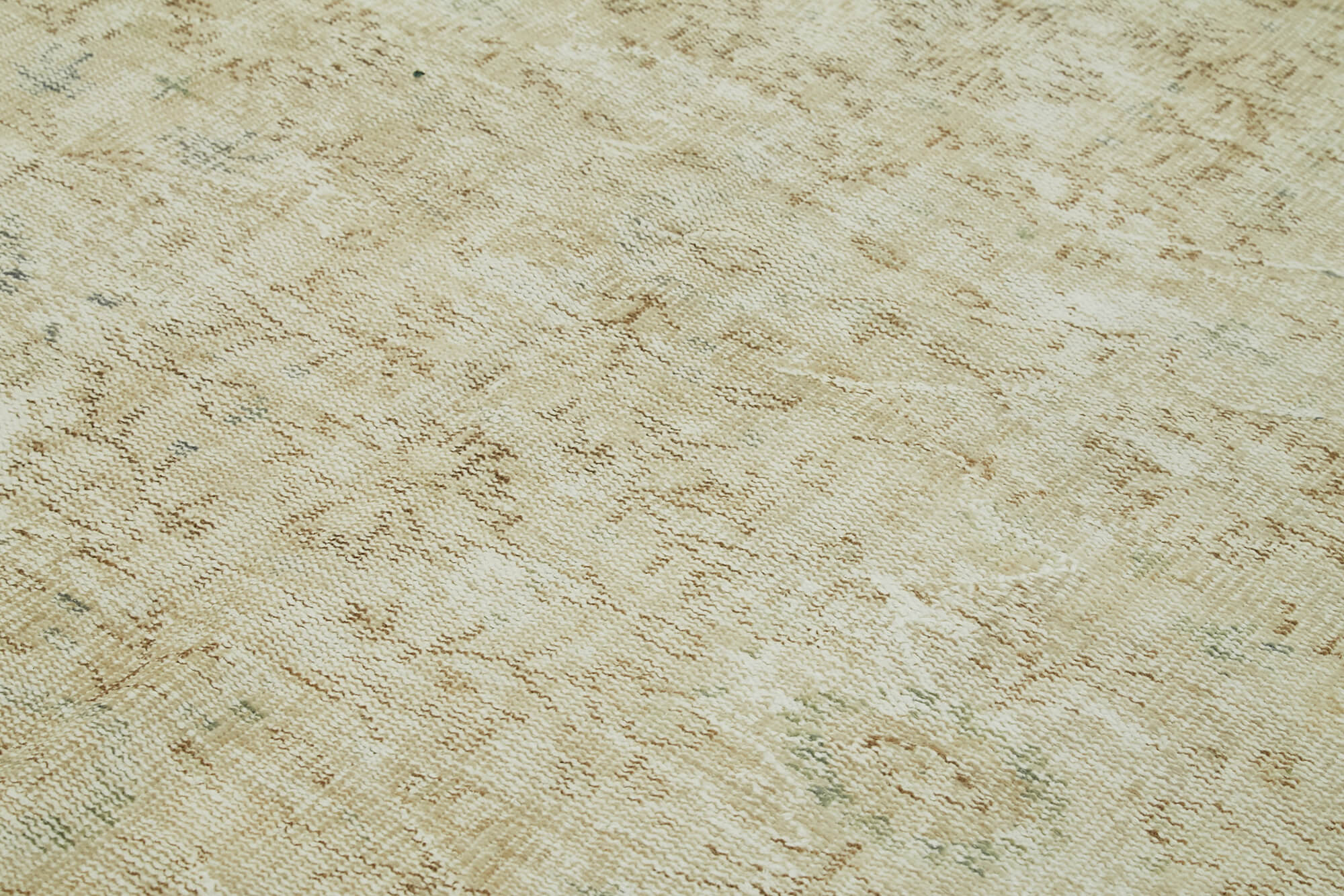 Vintage Cotton Wool Rug – Handmade Area Rug 6'0'' x 9'7'' Beige Woven Carpet