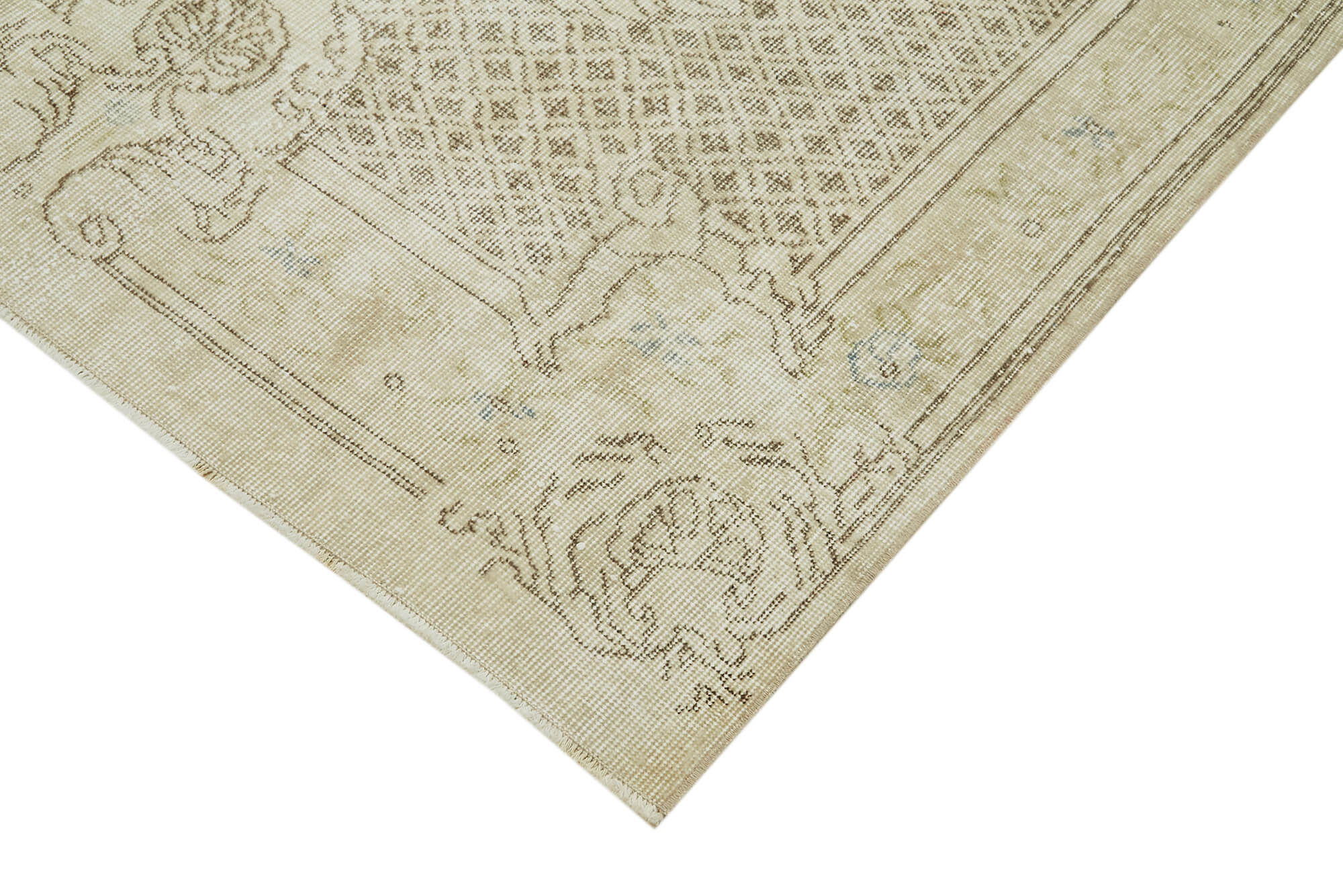 Handmade Wool Area Rug – Vintage Cotton Rug Beige 4'8''x7'11'' Durable Classic Woven Mat