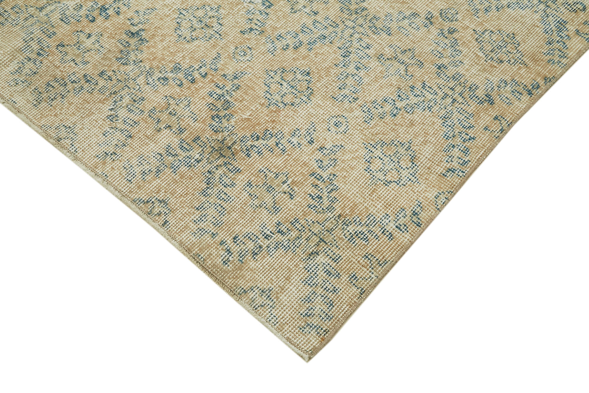 Handmade Wool Area Rug – Vintage Cotton Rug | Neutral Beige Durable Carpet 4'10''x7'11''