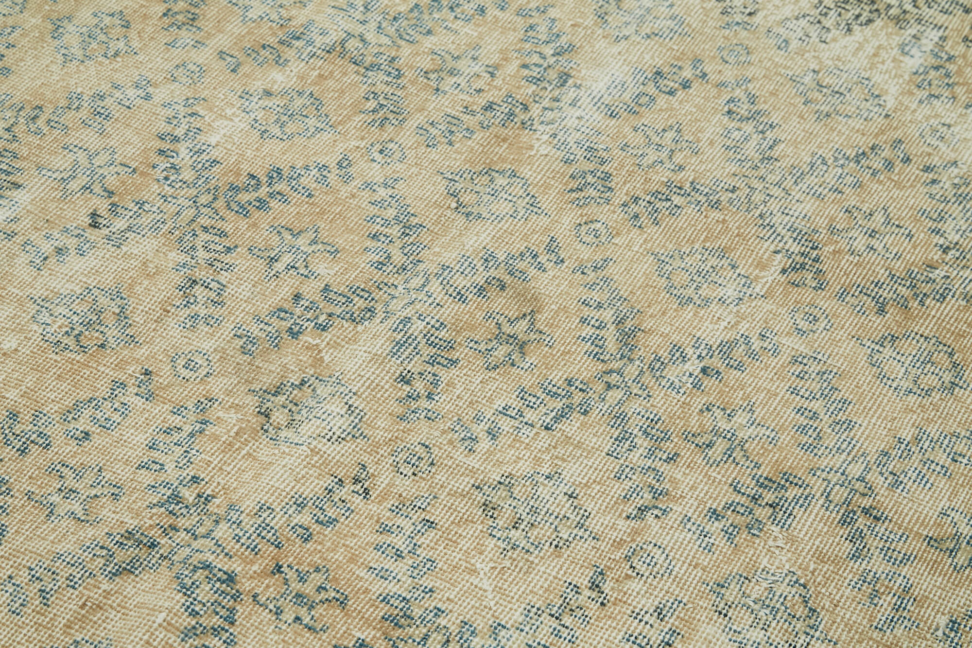 Handmade Wool Area Rug – Vintage Cotton Rug | Neutral Beige Durable Carpet 4'10''x7'11''