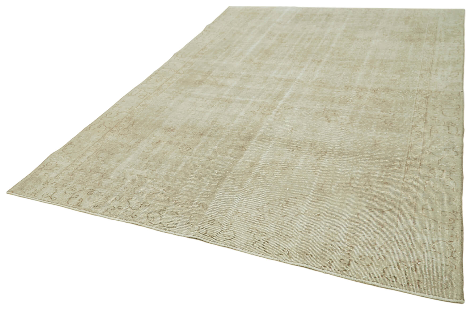 Handmade Wool Area Rug | Classic Vintage Style, Durable Cotton Weave, Beige Area Rug