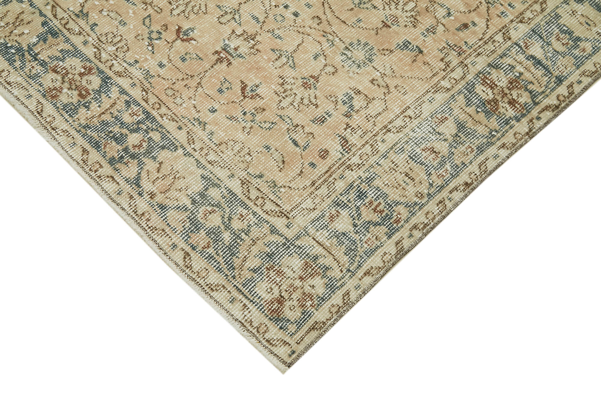 Handmade Wool Area Rug | Turkish Hand Knotted Carpet – Classic Beige Cotton Rug