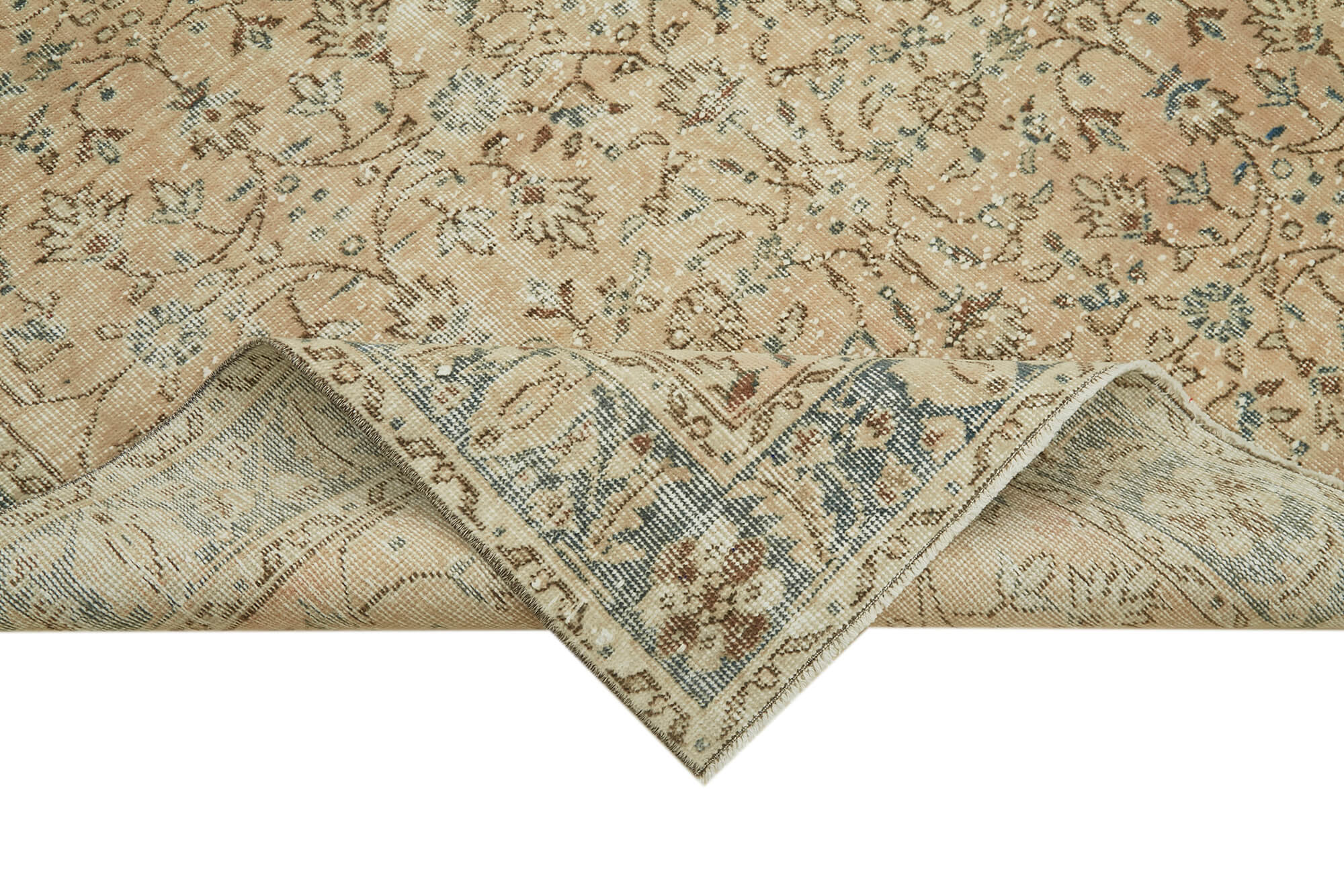Handmade Wool Area Rug | Turkish Hand Knotted Carpet – Classic Beige Cotton Rug