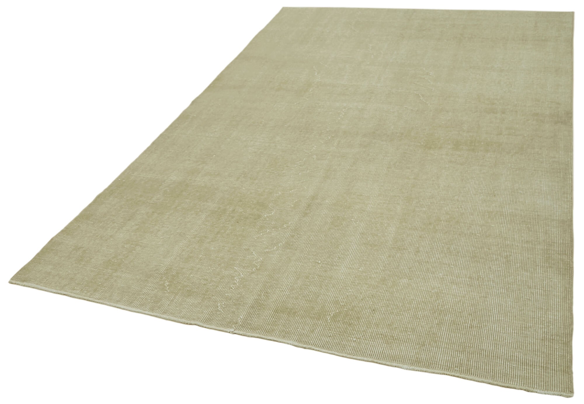Handmade Wool Area Rug – Vintage Cotton Rug, Beige Area Carpet 5'6''x8'9''