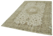 Handmade Wool Area Rug – Vintage Cotton Rug 5'8'' x 8'10'' Beige Wool Carpet