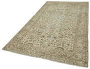 Handmade Wool Area Rug – Vintage Cotton Rug Beige Area Carpet 5'1''x9'3''