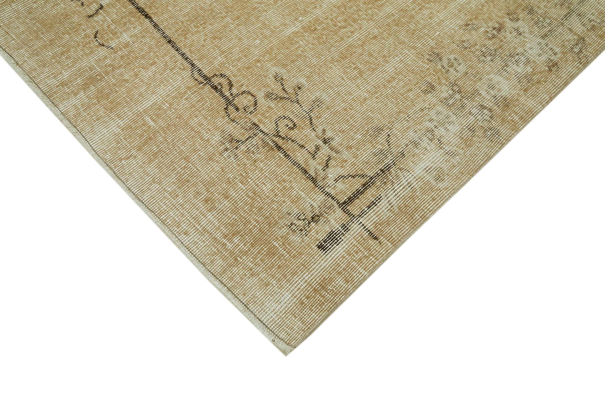 Handmade Area Rug | Vintage Cotton Wool Blend | Neutral Beige, Soft Texture 6'9''x10'