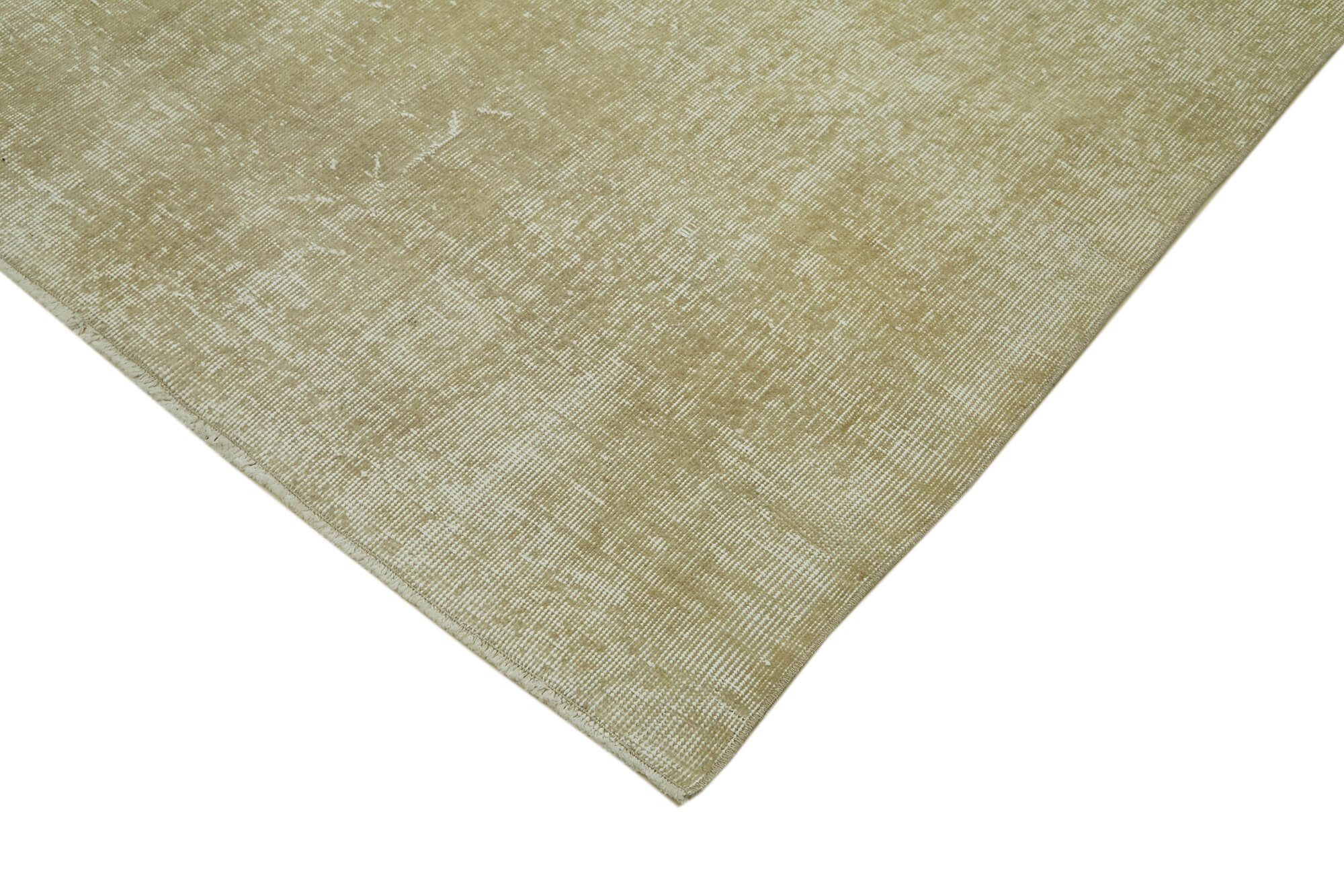 Handmade Wool Area Rug - Vintage Beige Cotton Wool Rug 6'8" x 10'5"